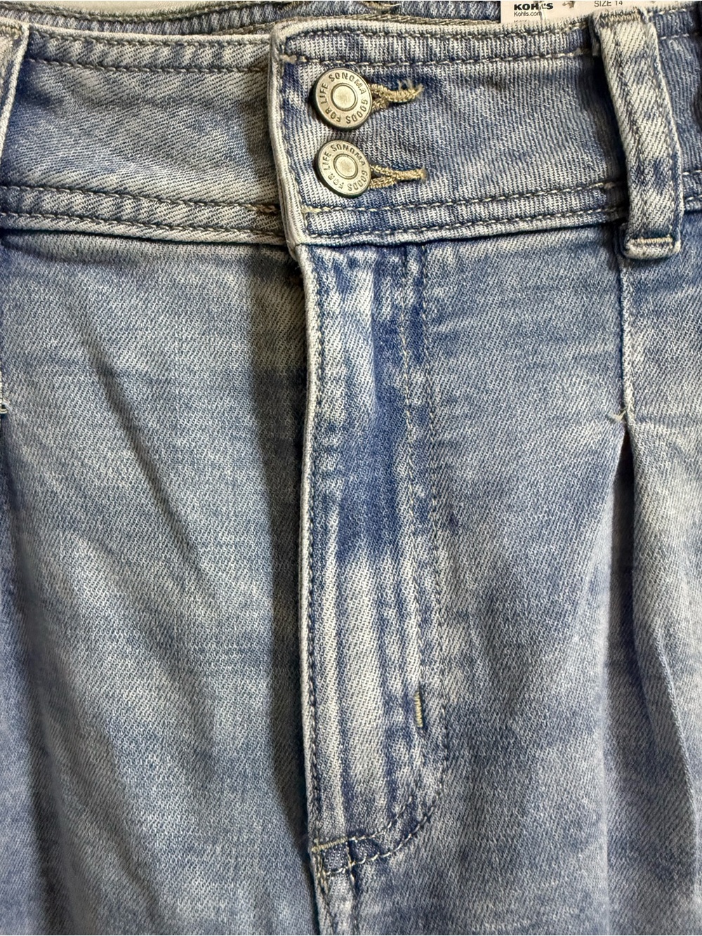 Sonoma Light Blue Pleated High Rise Jeans - Picture 3 of 7